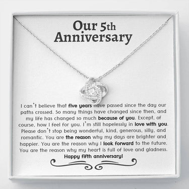 5th Anniversary Love Knot Necklace - Love You This Much